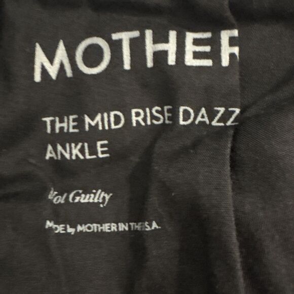Mother The Mid Rise Dazzler Ankle Jeans Size 32 Black Denim Not Guilty Stretchy - Picture 8 of 14
